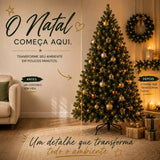 Árvore de Natal Super Cheia Luxo - 1,50m ou 1,80m com Base de Metal