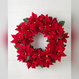 Guirlanda Natal Flores Vermelhas com LED 90 cm