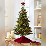 Mini Árvore de Natal 90 cm Encanto Imperial Vermelho e Dourado com Luzes LED