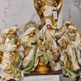 PRESÉPIO DE LUXO SACRA VERDE 28CM 4 PÇS