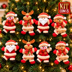 Kit com 8 enfeites de Natal pendentes
