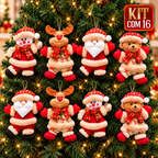 Kit com 16 enfeites de Natal pendentes