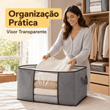 Caixa Organizadora de Roupas com Visor Transparente Anti-Poeira