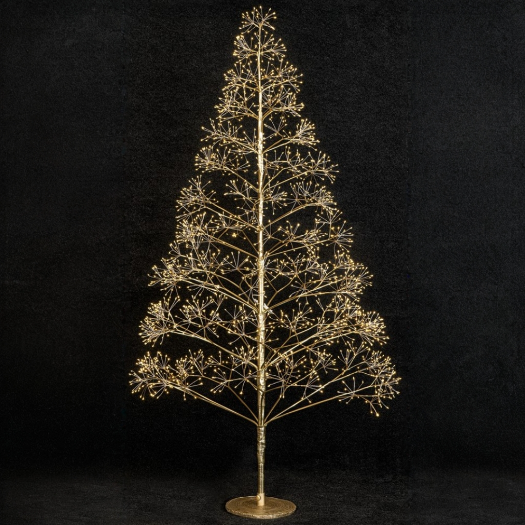 Árvore de Natal de Bétula 120cm com Luzes LED Quentes & Frias