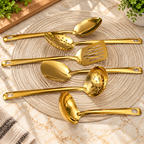Kit Utensílios de Cozinha 11 Peças Aço Inox Dourado Premium