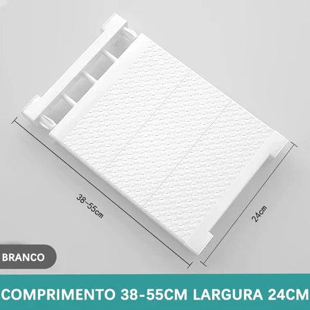 Prateleira Organizadora Ajustável para Armário | Space-Saving Cozinha e Roupeiro – Lumia