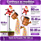 Papai Noel com Regador Solar - comparativo de tamanho