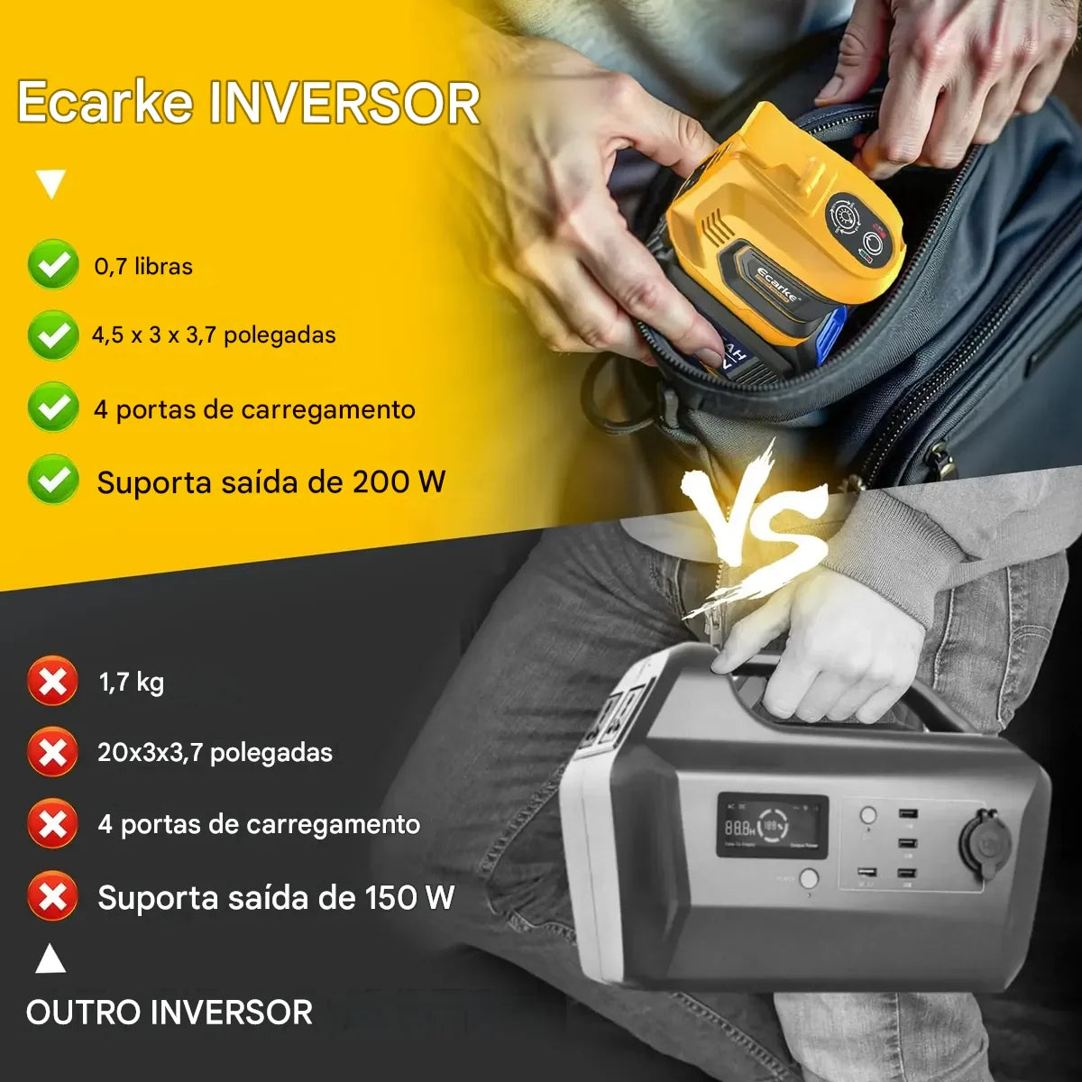Bateria Portátil 200W
