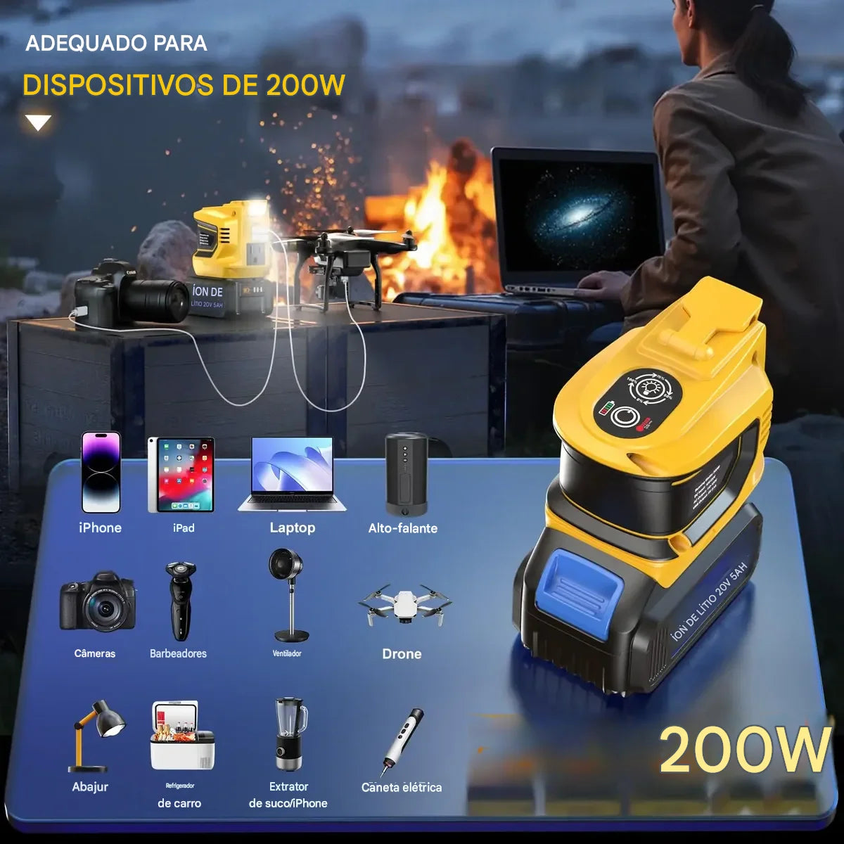Bateria Portátil 200W