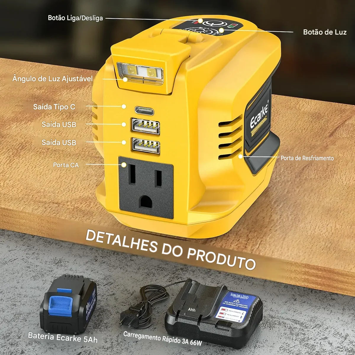 Bateria Portátil 200W