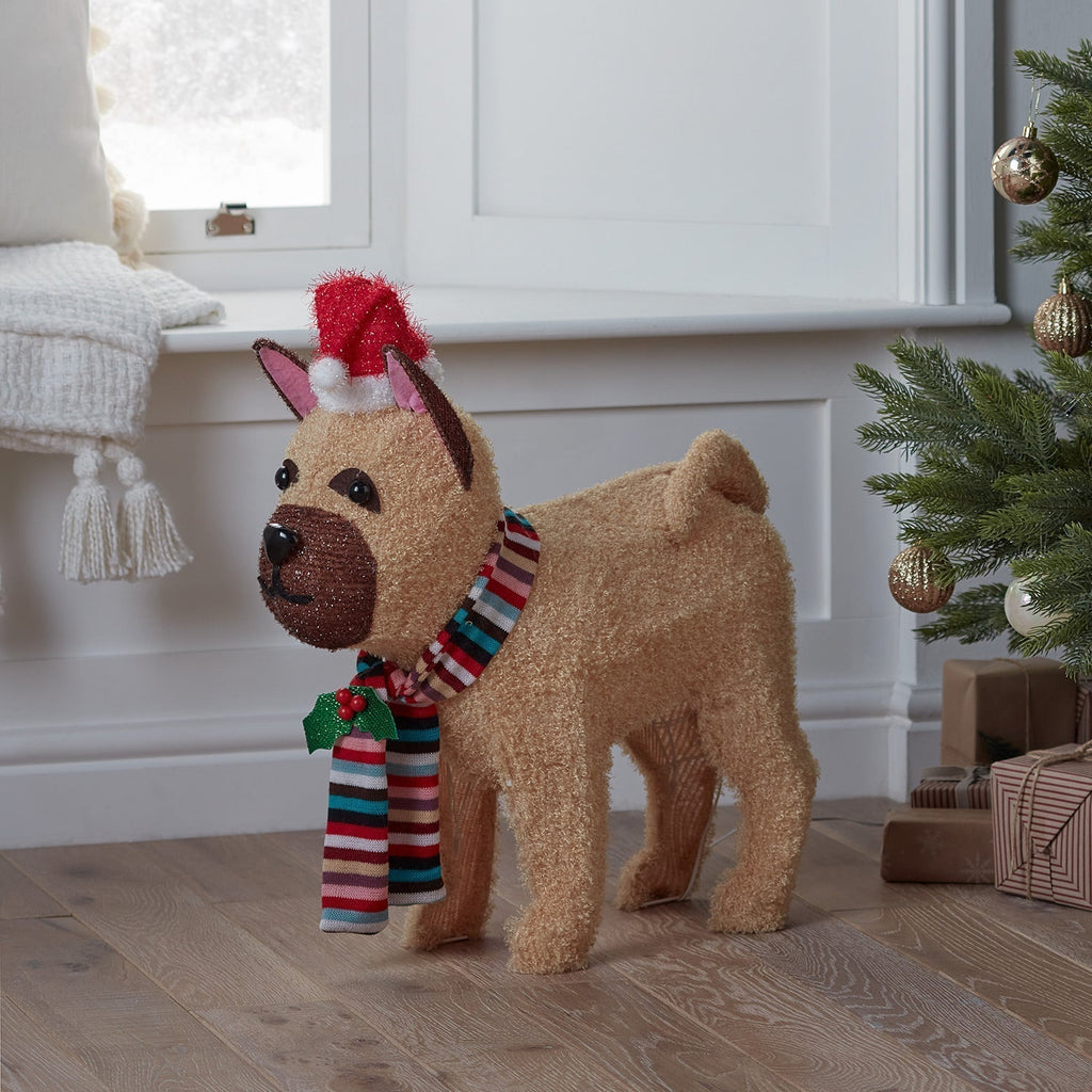 Figura de Natal do Bulldog Francês