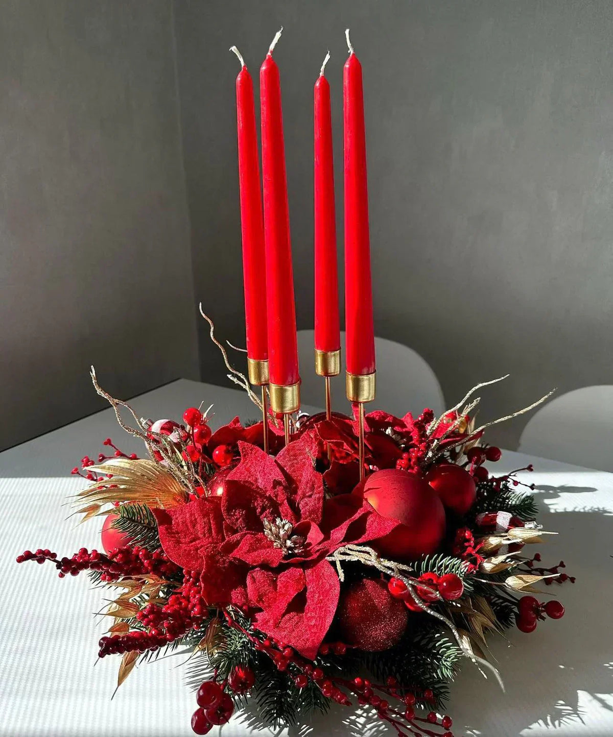 Arranjo de Mesa com Vela Aromática 30cm