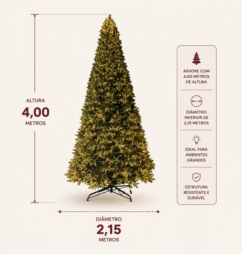 Árvore de Natal Gigante Iluminada Imperial - 4m a 7m LED Bivolt