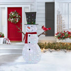 Boneco de Neve Cintilante Iluminado 1,83 m com Passarinho – 100 LEDs Coloridos