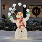 Boneco de Neve Iluminado Gigante 1,83 m – 156 LEDs Branco Quente