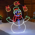 Boneco de Neve em LED Neon 98 cm – 200 LEDs Coloridos com Animação