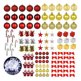 Kit 125 Enfeites Para Árvores De Natal Pendentes Bolinha Pisca Pisca Led