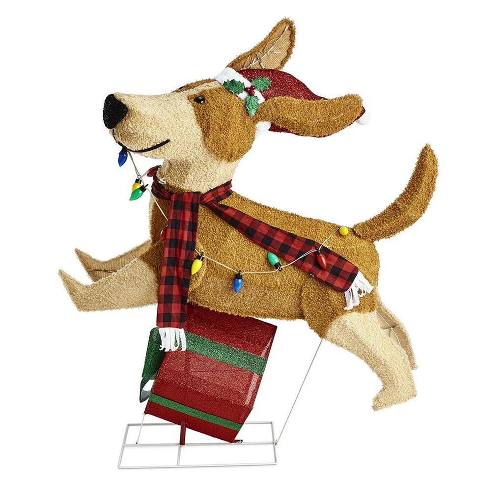 Cachorrinho de Natal Iluminado Saltitante 1,22 m – 144 LEDs Coloridos