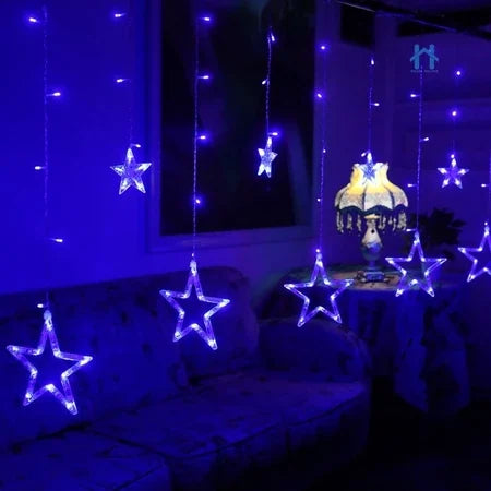 Cascata de Estrelas 138 LEDs 2,5m Bivolt - 8 Funções