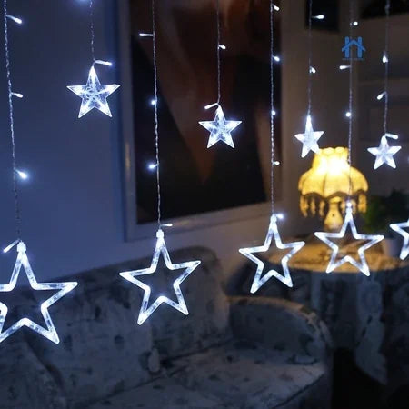 Cascata de Estrelas 138 LEDs 2,5m Bivolt - 8 Funções