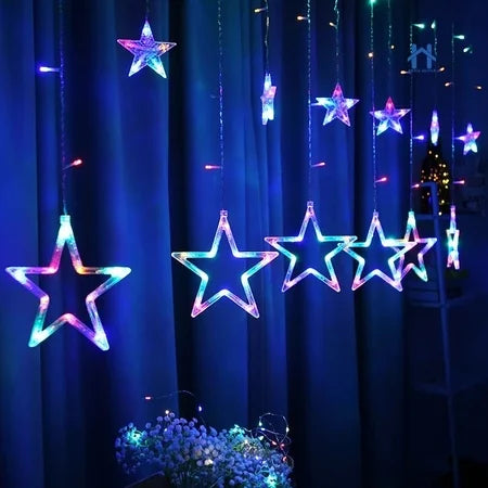 Cascata de Estrelas 138 LEDs 2,5m Bivolt - 8 Funções