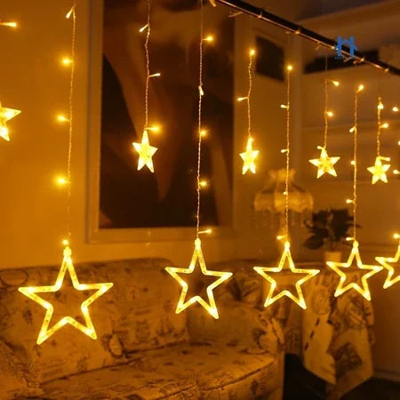 Cascata de Estrelas 138 LEDs 2,5m Bivolt - 8 Funções