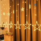 Cascata de Estrelas 138 LEDs 2,5m Bivolt - 8 Funções