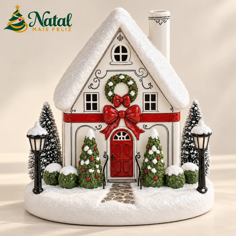 Casinha Natalina Iluminada – Umidificador e Aromatizador para Ambientes