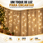 Cortina Fio de Fada 1600 LEDs 3x2m - Luz Quente Bivolt