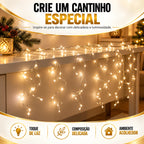 Cortina Fio de Fada 1600 LEDs 3x2m - Luz Quente Bivolt