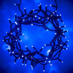 Cordão de 200 Luzes LED Azuis Conectável – 8 Efeitos e Temporizador