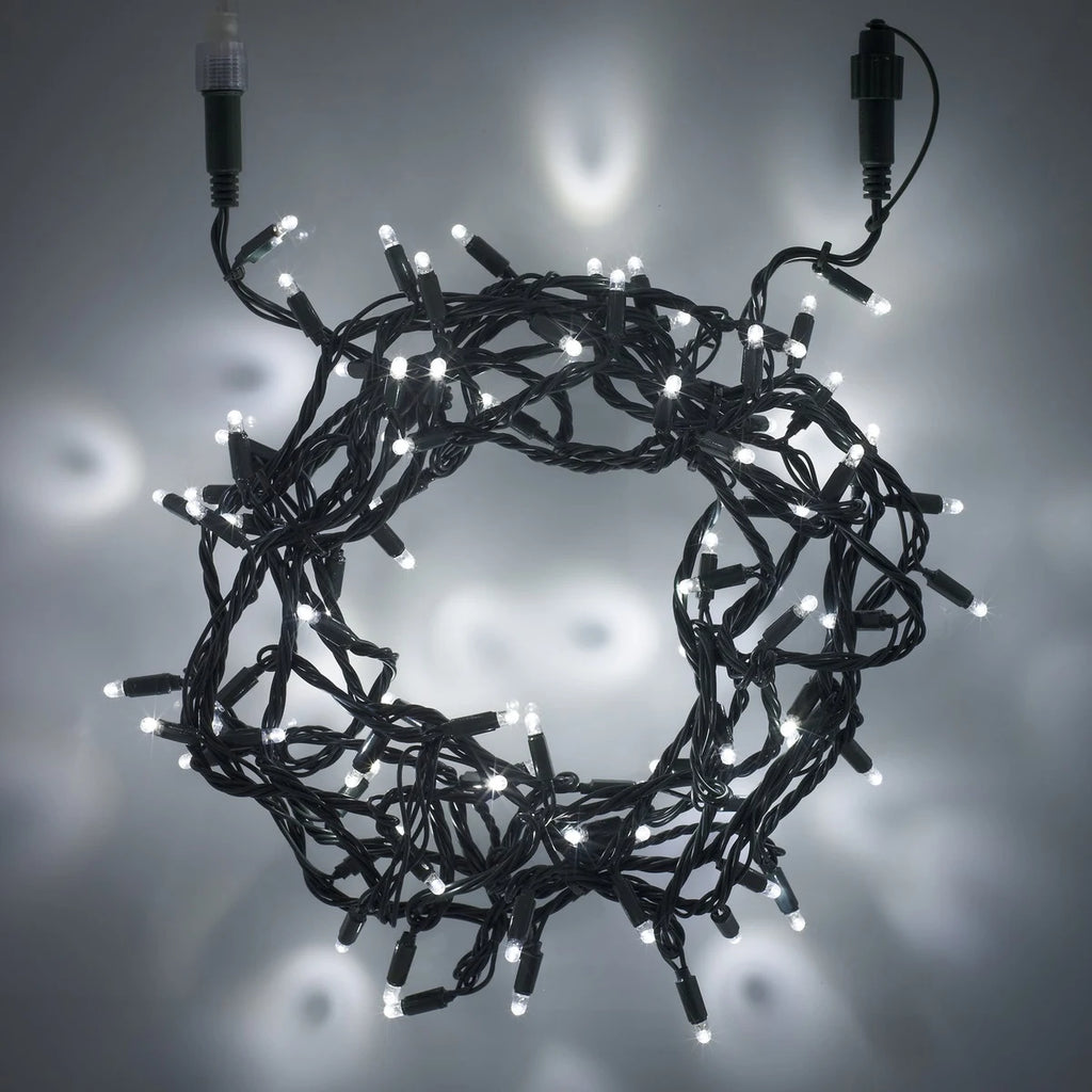 Cordão de 200 Luzes LED Brancas Conectável – 8 Efeitos e Temporizador