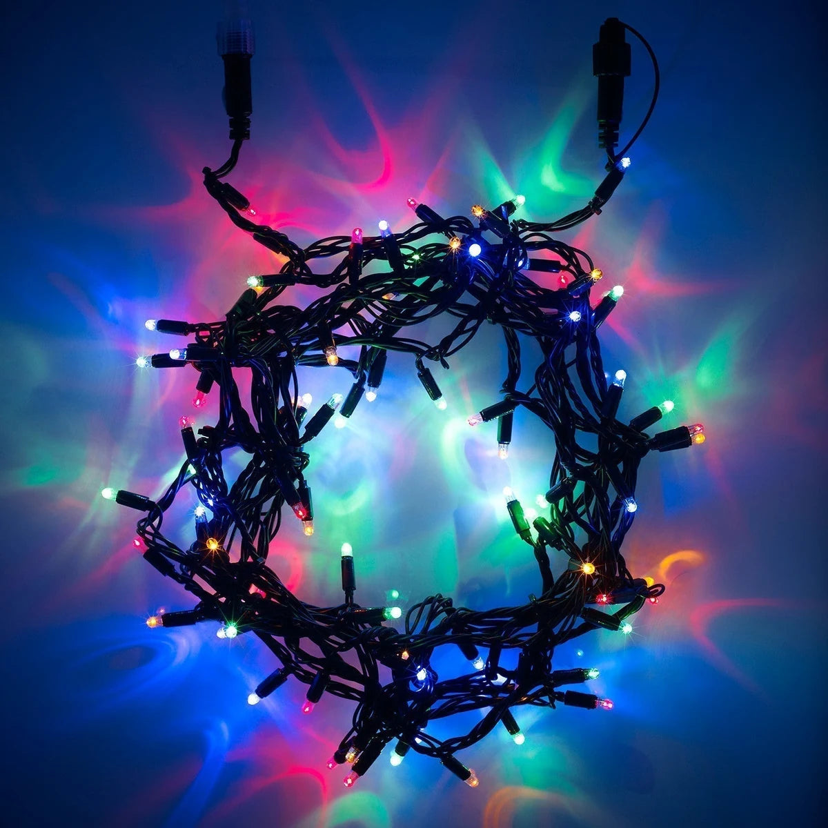 Cordão de 200 Luzes LED Multicoloridas Conectável – 8 Efeitos e Temporizador