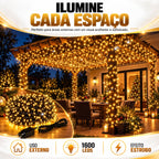 Cordão LED 1600 LEDs 50m com Strobo - Luz Quente Prova d'Água