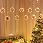 Cortina de Luzes LED com Figuras Natalinas – Argolas, Árvores, Corações e Estrelas