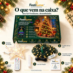 Luzes Inteligentes para Árvore de Natal RGBIC até 1.400 LEDs - Controle por App, IP67