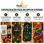 Luzes Inteligentes para Árvore de Natal RGBIC até 1.400 LEDs - Controle por App, IP67