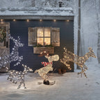 Figura de Natal Alce Esquiador Iluminado 86 cm – 50 LEDs Branco Quente