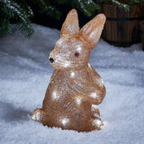Figura de Natal Coelhinho de Acrílico Iluminado 27 cm a Pilha