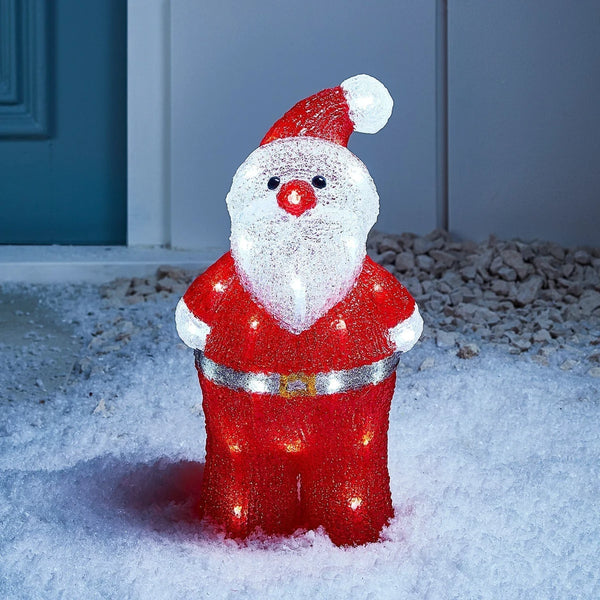Figura de Natal Papai Noel de Acrílico Iluminado 34 cm – 40 LEDs