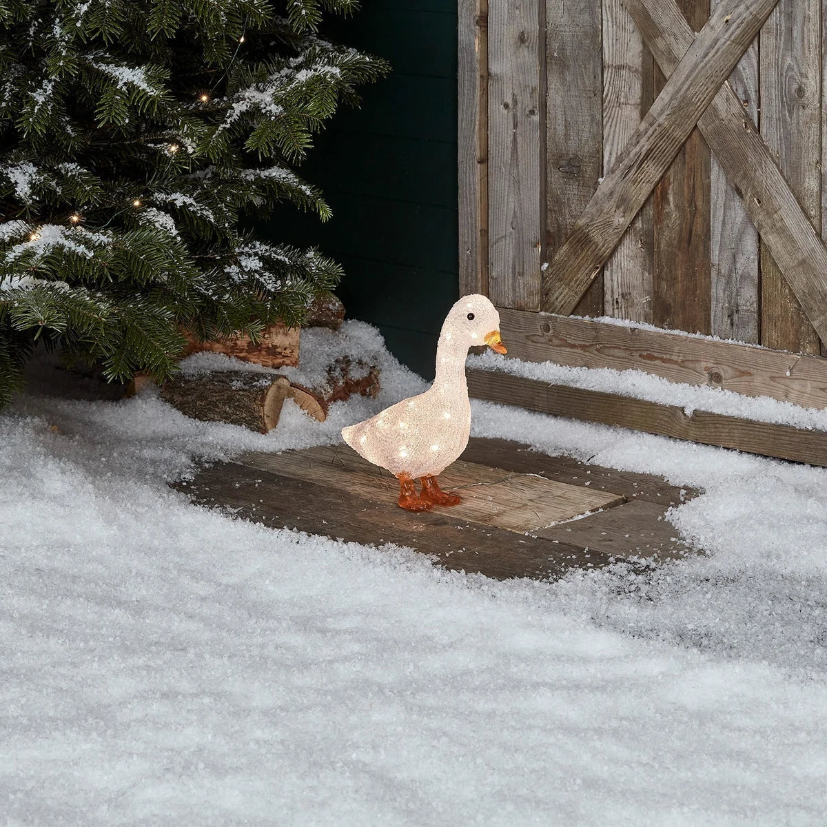 Figura de Natal Pata de Acrílico Iluminada 29 cm a Pilha