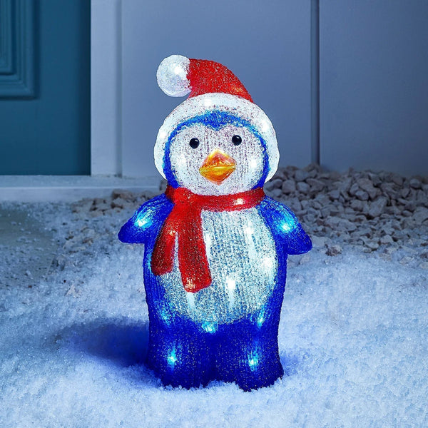 Figura de Natal Pinguim de Acrílico Iluminado 34 cm – 40 LEDs