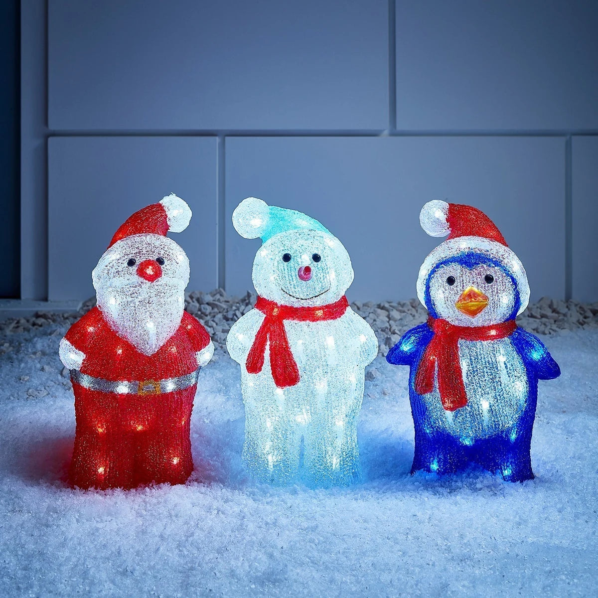 Figura de Natal Pinguim de Acrílico Iluminado 34 cm – 40 LEDs