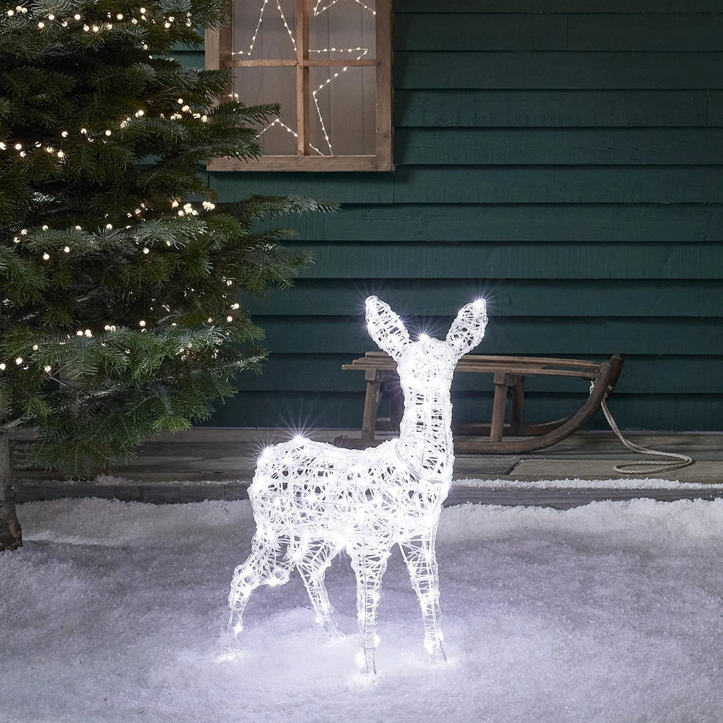 Filhote de Rena de Acrílico Iluminado 77 cm – LED Duas Cores