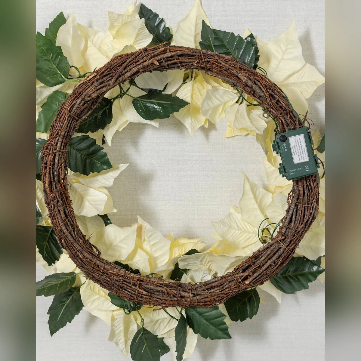 Guirlanda Flores Marfim com LED 90 cm