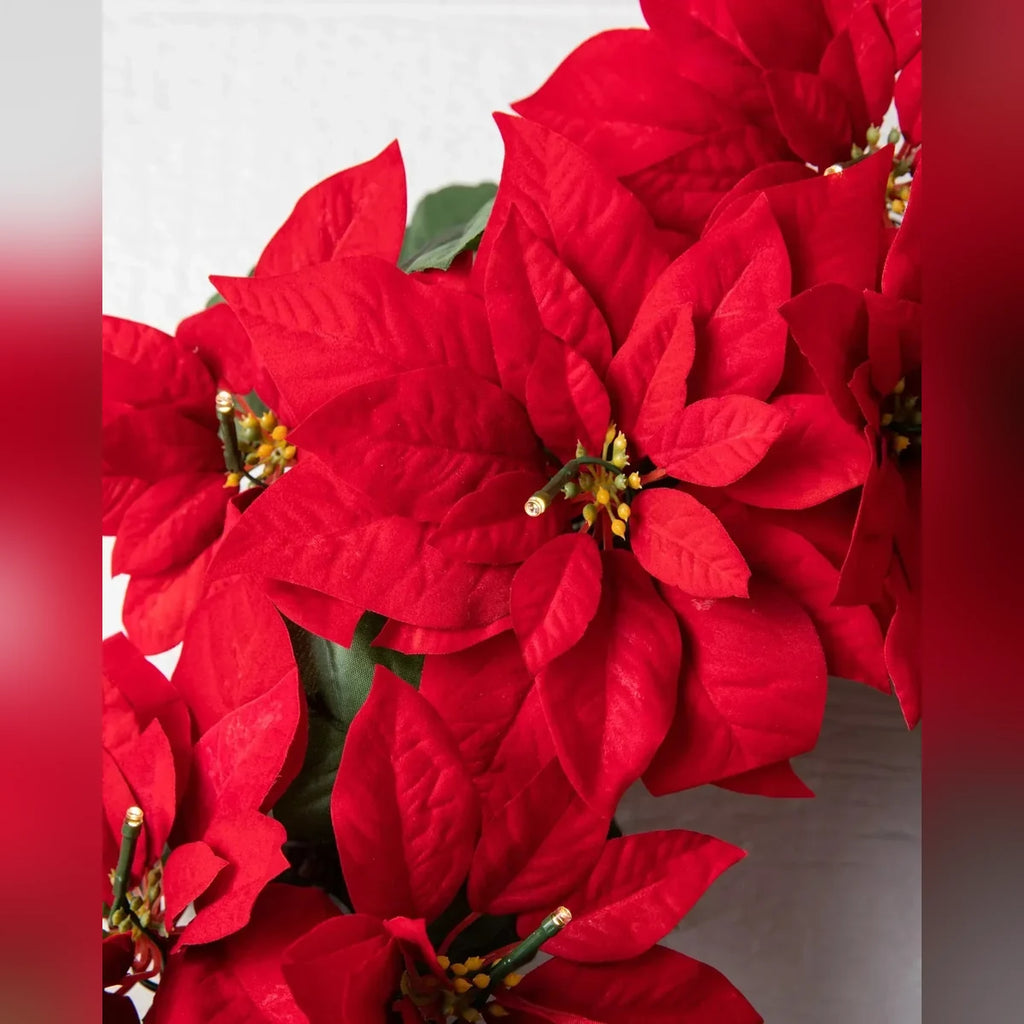 Guirlanda Natal Flores Vermelhas com LED 90 cm