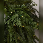 Guirlanda de Natal 90 cm com LED e Folhagens Verdes