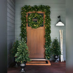 Guirlanda de Natal 90 cm com LED, Folhagens Verdes e Mini Frutas Claras