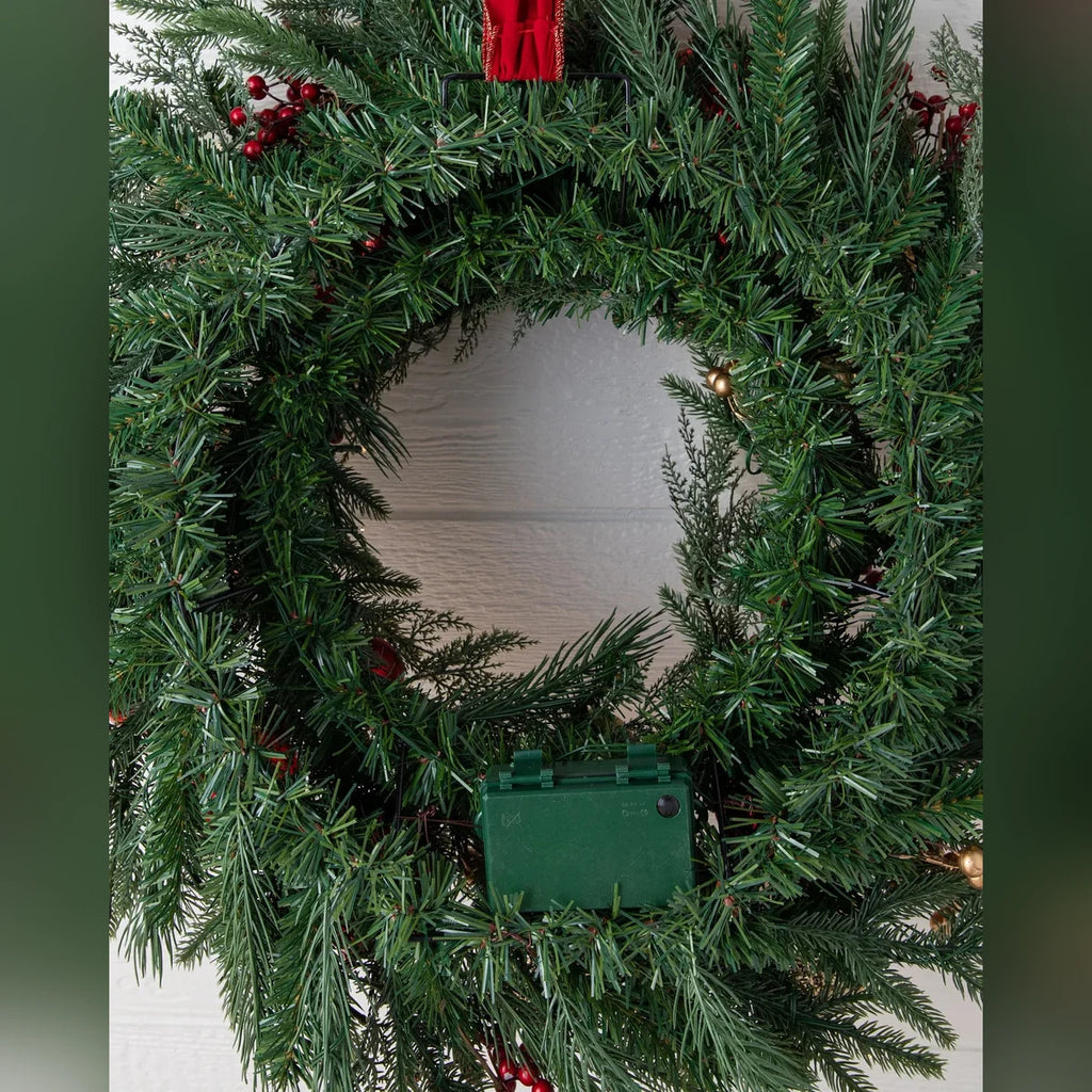 Guirlanda Pinhas e Bagas de Natal com LED 90 cm