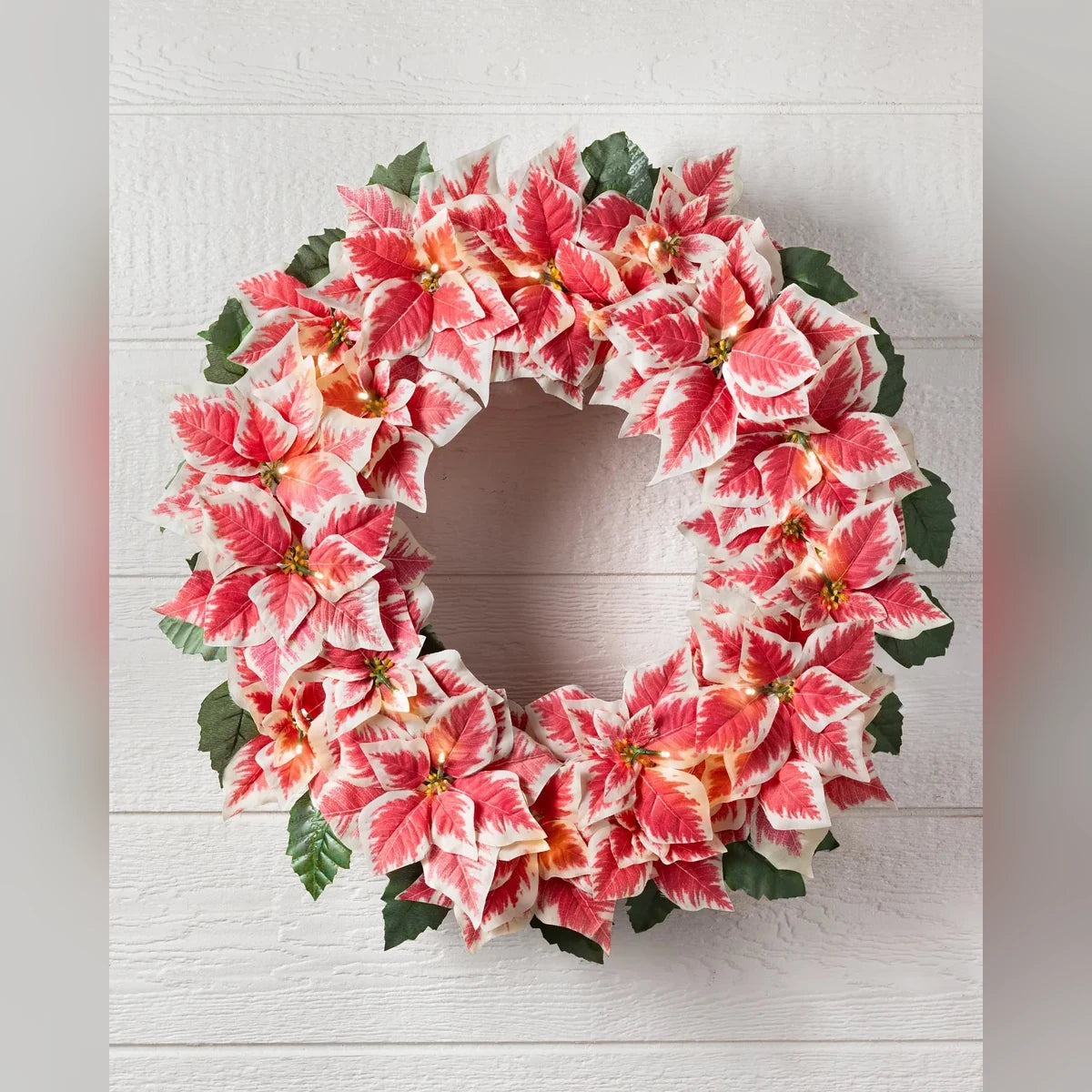 Guirlanda Poinsétia Mesclada com LED 90 cm